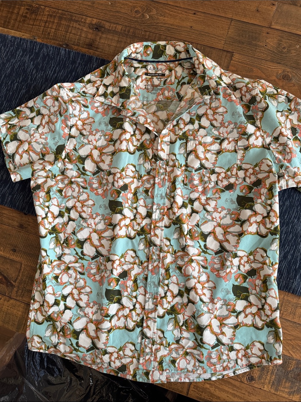 Apt. 9 Mint Green Floral Short-Sleeve Button-Down Shirt
